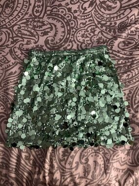 KASBAH Green Sequin Skirt NWT